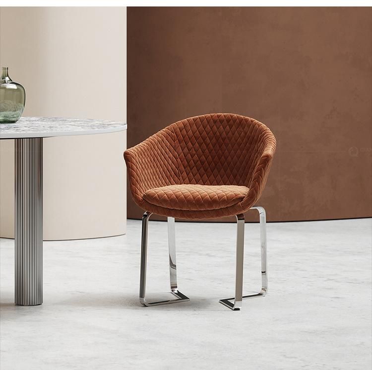 Nordic Indoor Home Furniture Room Restaurant Dining Leather Velvet Modern Dining Chair