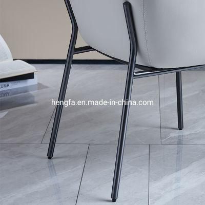 China Wholesale Modern Cafe Canteen with Fabric Leather Armrest Dining Chairs