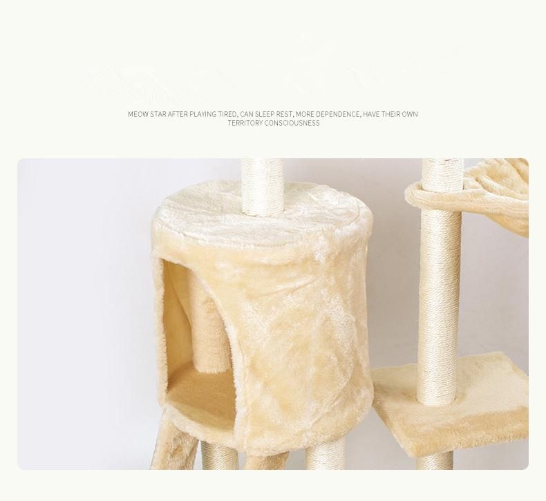 High Quality Cat Furniture Large Solid Wood Scratcher Cat Tree