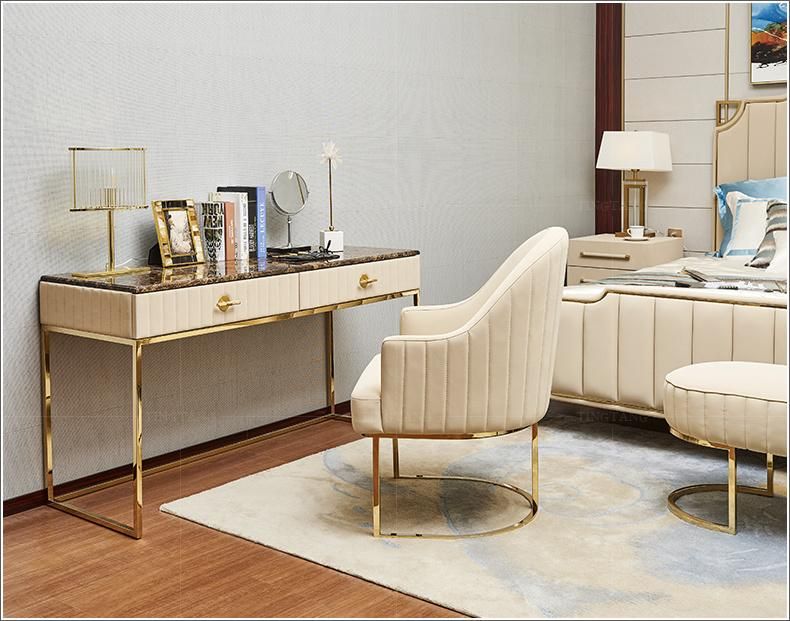 Northern Europe Bedroom Mini Light Luxury Dressing Table with Light