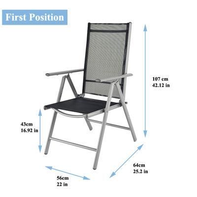 Outdoor Steel Tube Folding Dining Camping Lounge Chair
