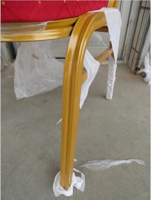 Banquet Dining Chair Cheap and High Quality Golden Frame Steel Molded Foam Stackable Furniture