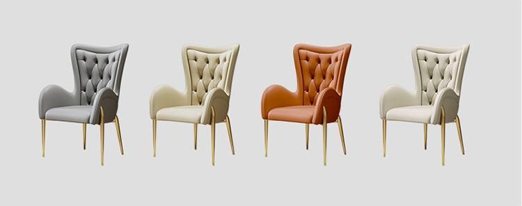 Luxury Stainless Steel Brush Pink Velvet Dining Chair Wholesale Living Room Chair