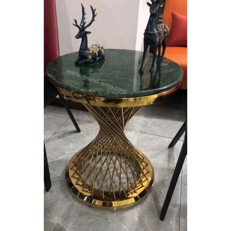 Hot Sale Design Stainless Steel Marble Top Side End Table