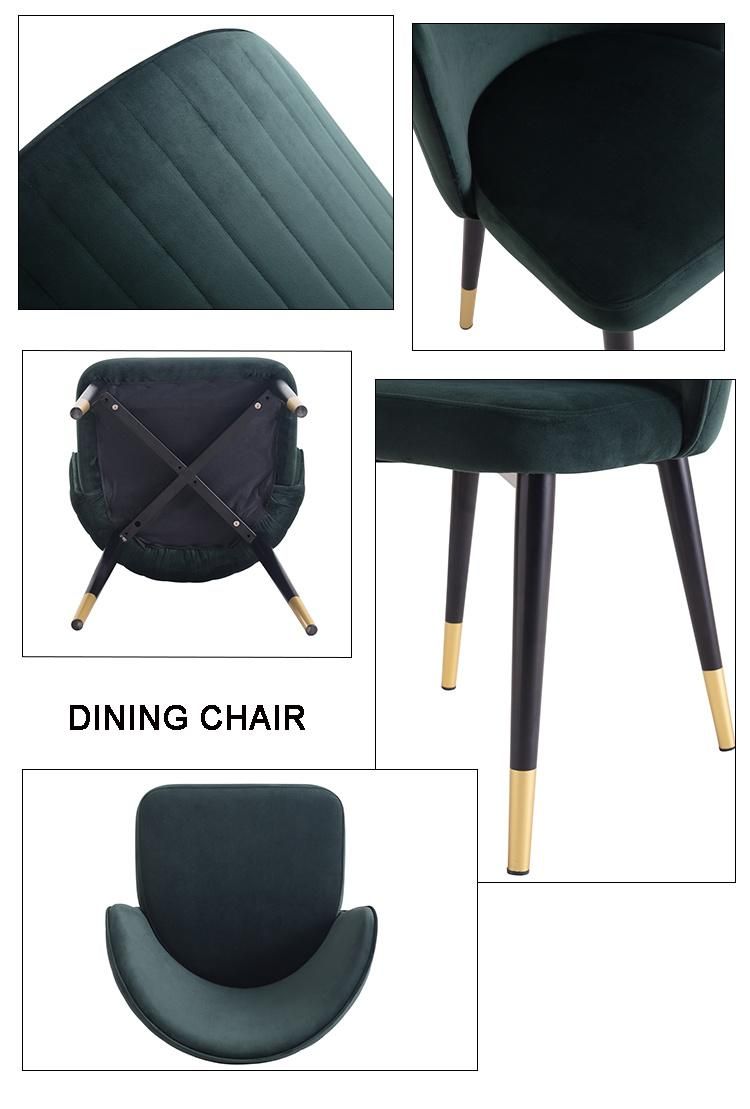 Wholesale Customized Velvet PU Leather Aluminum Wood Like Wooden Grain Dining Chair