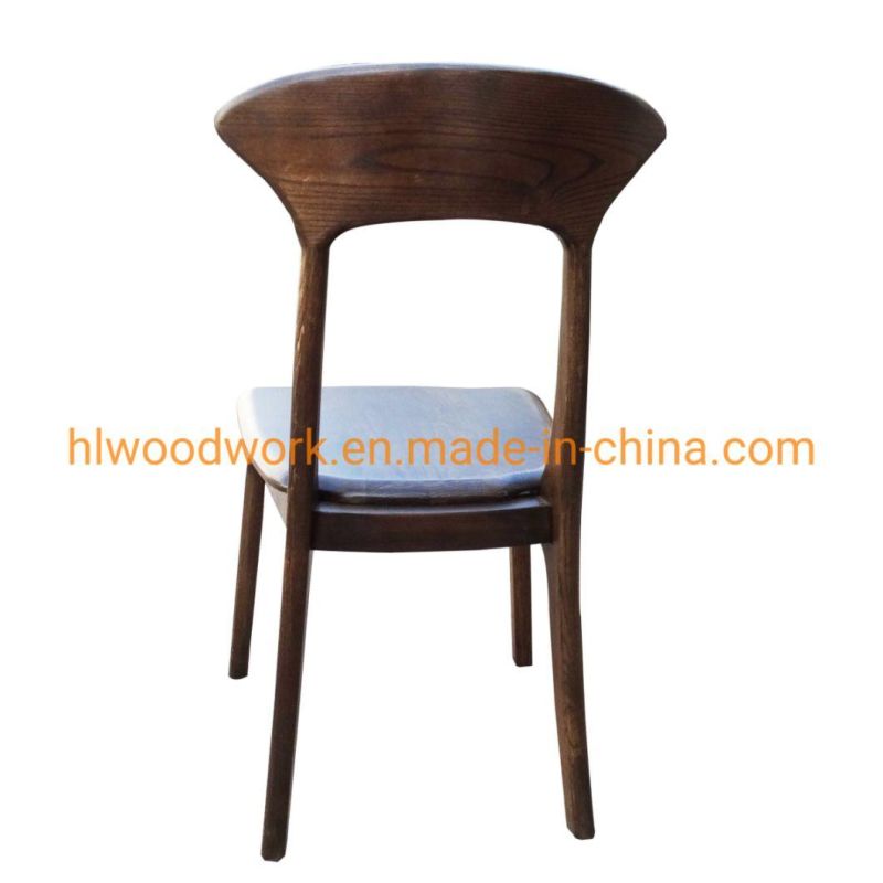 Antique Wooden Dining Chair Home Hotel Restaurant Chair Axe-Back Chair Ash Wood Walnut Color Solid Wood Chair Wholesale Dining Room Furniture Home Chair