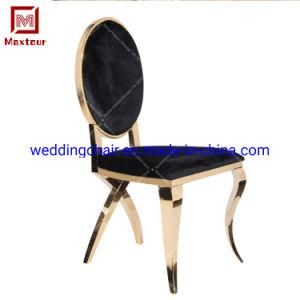 Golden Luxurious Stainless Steel Black Velvet Fabric Wedding Chair