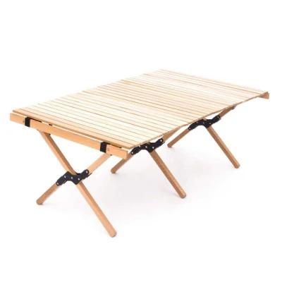 Feistel Outdoor Camping Folding Wooden Table Garden Portable Egg Roll Picnic Table