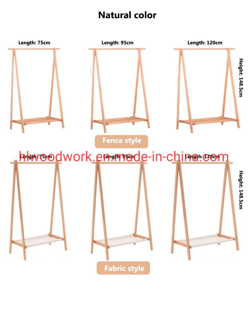 Beech Wood Stand Coat Rack Stand Hanger Foyer Furniture Natural Color Fabric Style Living Room Coat Rack Bedroom Furniture