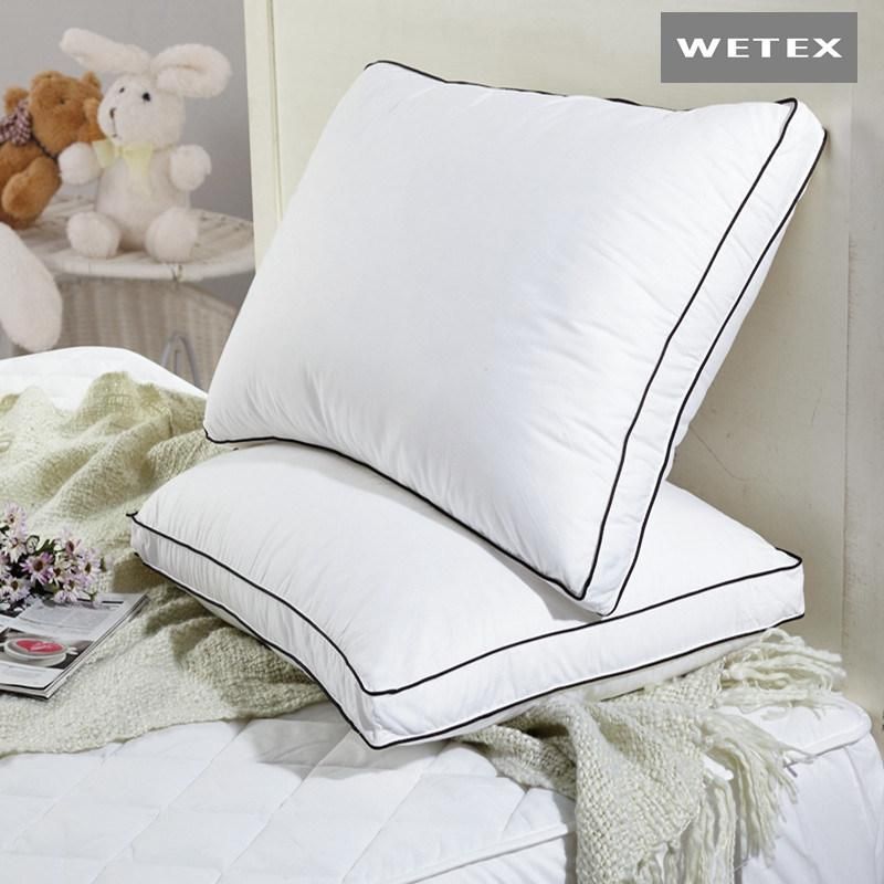 Manufacturer Wholesale 100% Combed Cotton Fabric Goose Down Alternative Filled 2" Gusset Sleeping Bed Pillow Insert for Hotel & Home