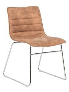 Modern Leisure Chair for Church/Hall/Public with Fabric Upholstered and Chrome Metal Frame