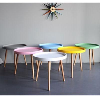 Latest Design Wooden Leg Leisure Tea Table Home and Hotel Customized Nordic Side Coffee Table