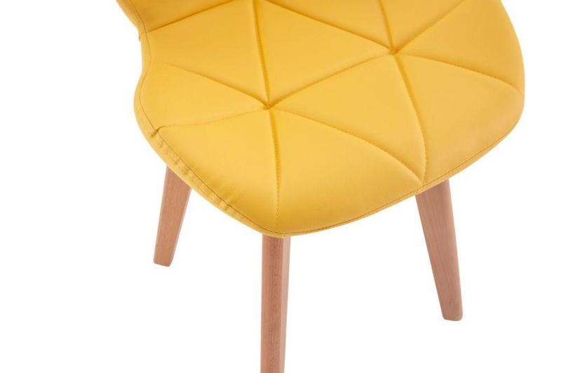 Modern Beech Wood Legs PU Leather Comfortable Dining Chair