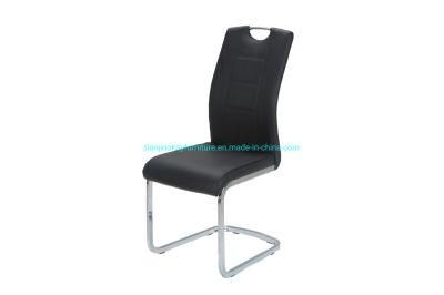 PU Dining Chair with Kd Metal Legs with Chromed