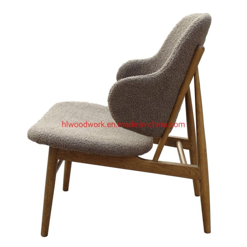 Magnate Chair Brown Teddy Velvet Solid Wood Teddy Velvet Dining Chair Wooden Chair Lounge Sofa Coffee Shope Arm Chair Living Room Sofa