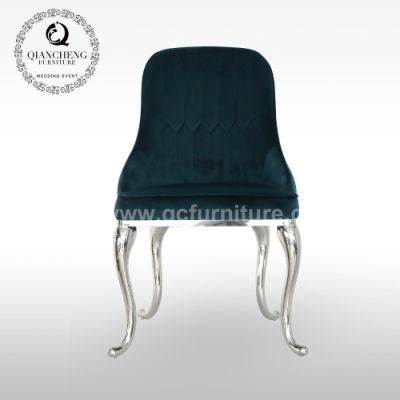 Modern Home Furniture Dining Chair with Dark Green Velvet Fabric