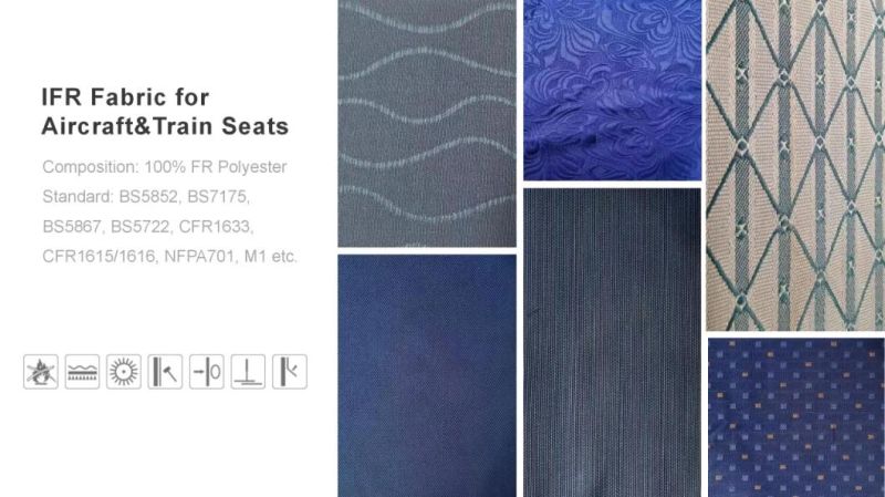 Flame Retardent 100% Polyester Jacquard Mattress Knitted Fabric