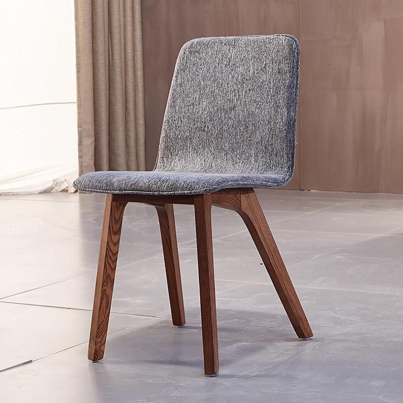 Low Price Promotion Items Nordic Wooden Fabric Chair for Dining Room