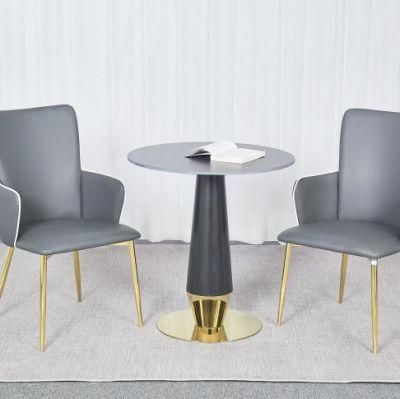 Simple Design Restaurant Leather Dining Chairs with Arms