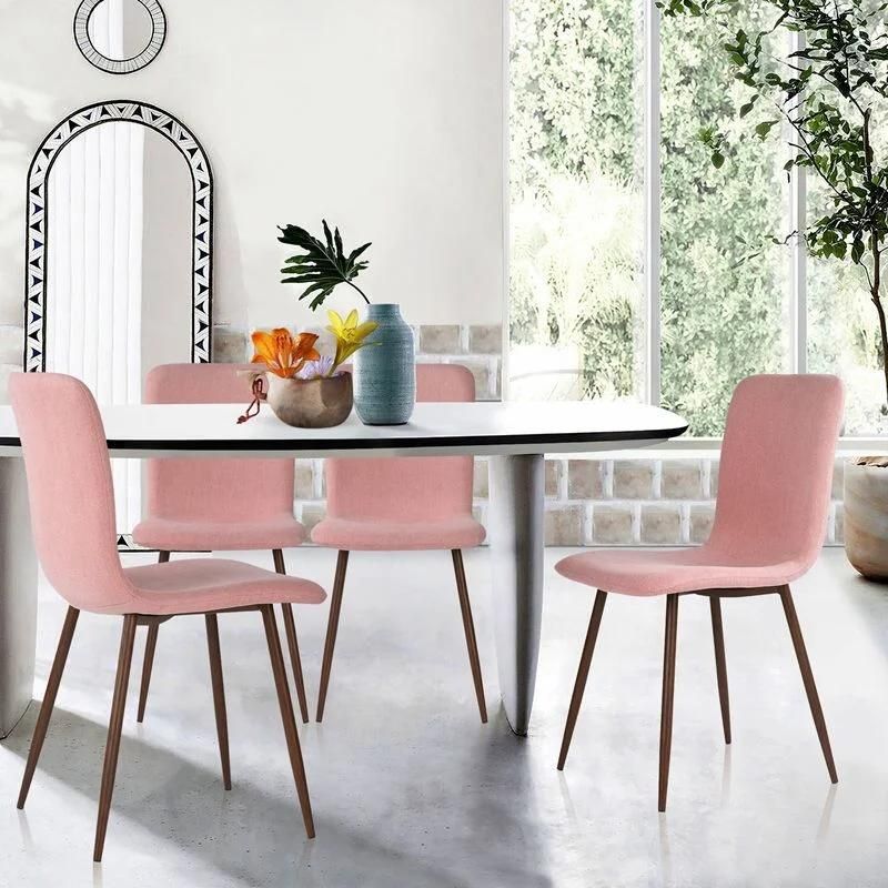 Cheap Home Furniture Best Quality High Back Pink Dining Chair