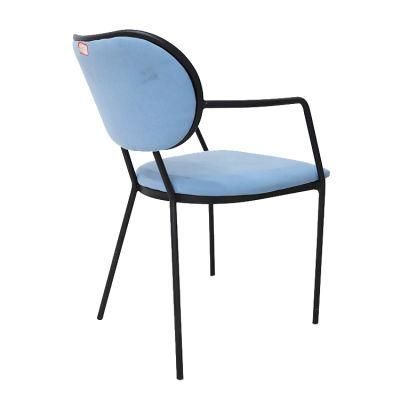 Wholesale Home Furniture Hotel Restaurant Metal Frame Velvet Fabric Dining Chair for Dining Room