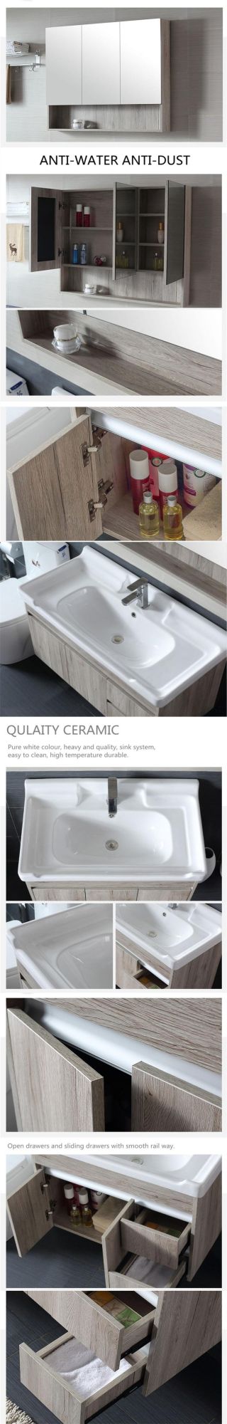 Simple Brand New Design Stylish Hot Sell Glass Basin Bathroom Cabinet with Mirror