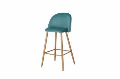 Simple Velvet Fabric Bar Chairs