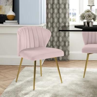 Wholesale Home Furniture Upholstery Velvet Dining Chairs with Gold Leg