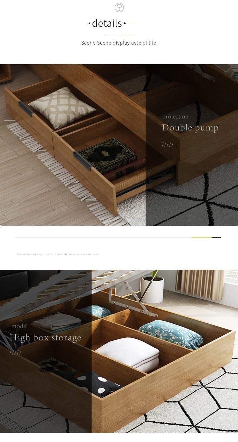 China Home Decor Wholesale Cheap Modern Wooden Double Bed Bedroom Furniture Sets