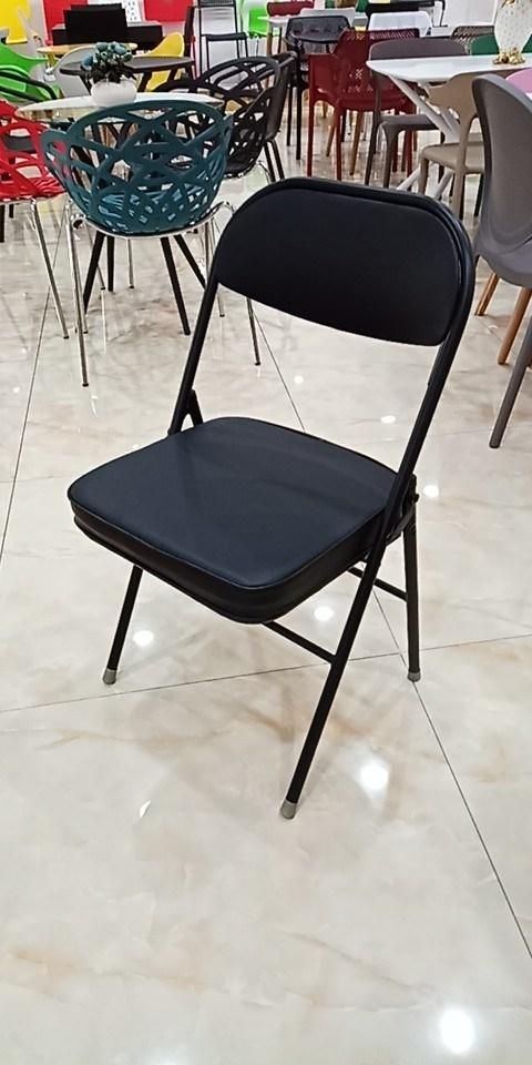 Metal Frame Folding PU Leather Dining Chair