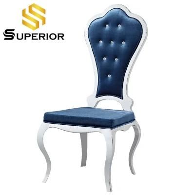 Wholesale China Factory Modern Fabric Dining Chair Silver Stainless Steel