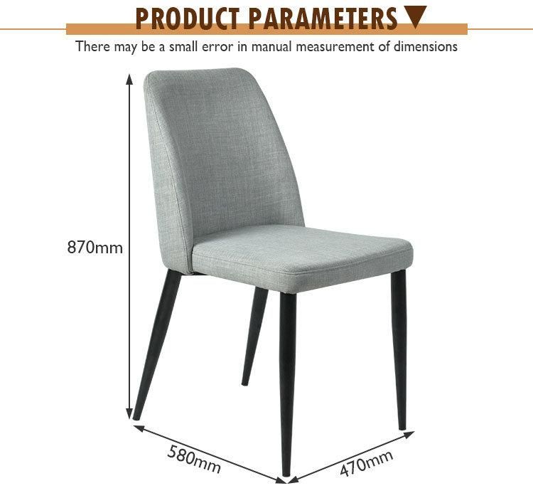 Hebei Supplier Room Furniture Nordic Restaurant Modern Upholstery Fabric Dining Chairs