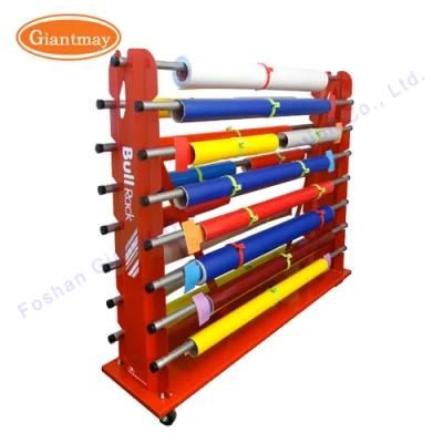 Heavy Duty Metal Double Sides Trade Show Fabric Roll Display Rack