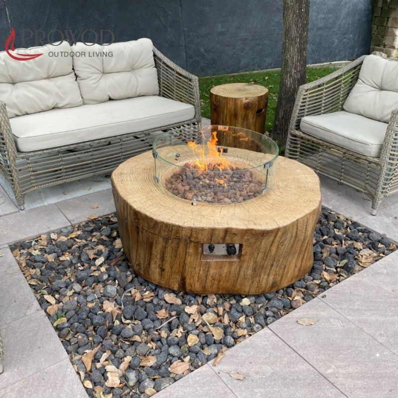 Hot Sale Burning Wood Concrete Gas Fire Table Table