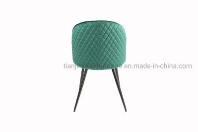 Hotel Luxury Soft Back Velvet Fabric Dining Chair with Metal Legs Soft Velvet Seat for Lounge Dining Velvet Chair