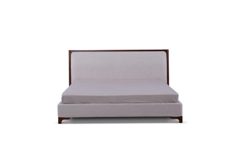 Latest Modern Simple Design Upholstered Fabric Bed Frame for Hotel Villa Apartment Bedroom Furniture