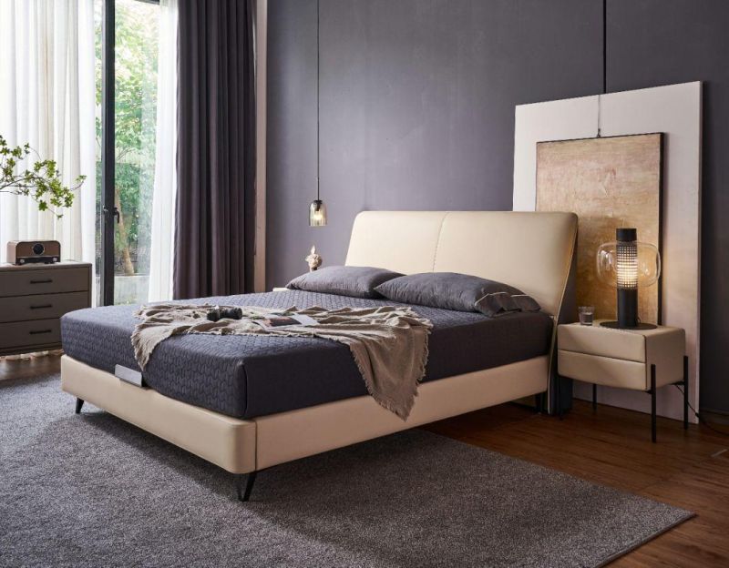 Home Furniture Bed Furniture Modern Bed King Bed Leather Bed a-Mf002