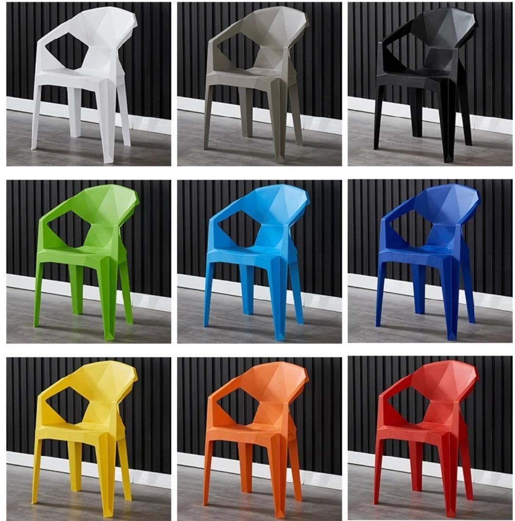 New Design Colourful Plastic Dining Chair with Armrest