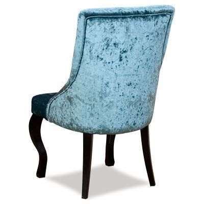 Hotel Luxury Fabric Removable Stainless Steel Leg Knocker Dining Chair in Grey Velvet Fabric