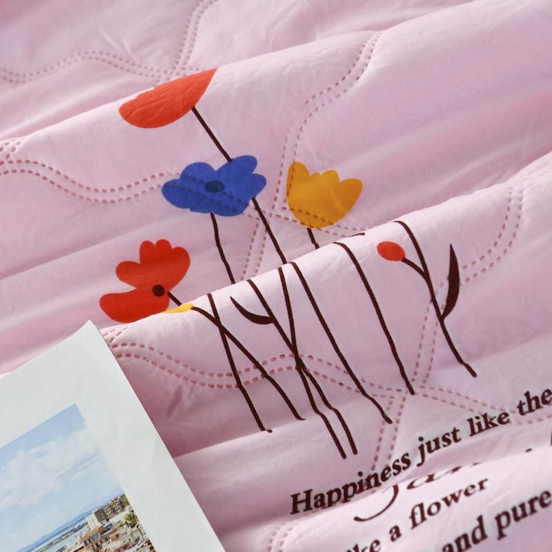 New Product Wholesale 100% Cotton Fabric Home Textiles Ultrasonic Bed Cover Thin Summer Bed Quilt