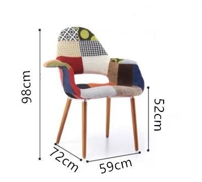 Dining Room Furniture Fabric Seat with Wood Legs Leisure Chair