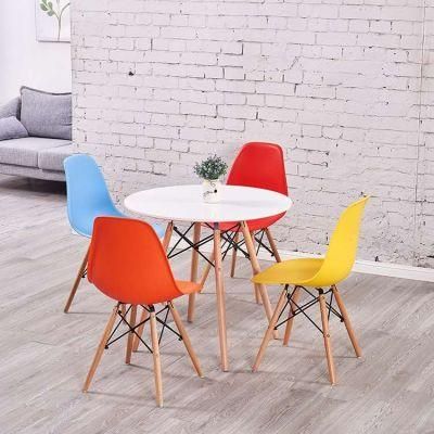 Modern Nordic Restaurant Home Furniture 4 Seater 80cm Diameter Round MDF Dining Table