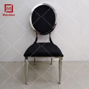 High End Stainless Steel Black Velvet Fabric Dining Chair for Dining Room