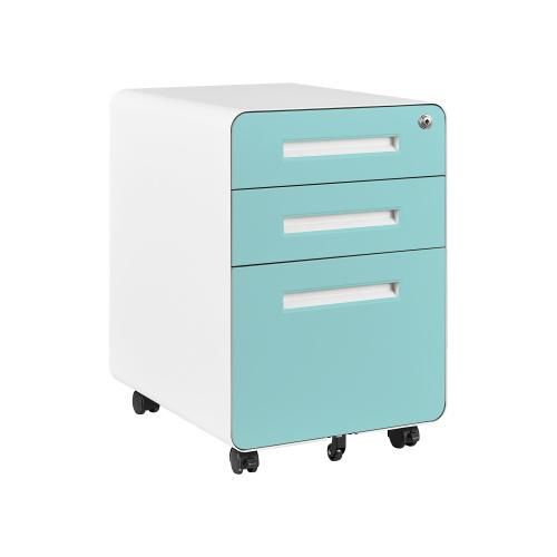 Mobile File Cabinet 3 Drawer Metal Storage Filing Cabinets, Legal Letter File Rolling Cabinets for Home and Office