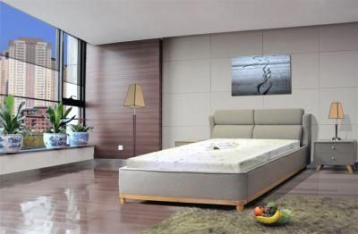 Huayang Made in China Wholesale Wooden Fabric Bed Modern Furniture