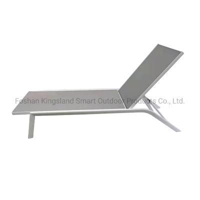 New Fashion Outdoor Pool Side Garden Furniture Aluminum Adjustable Sun Lounger with Mesh Fabric