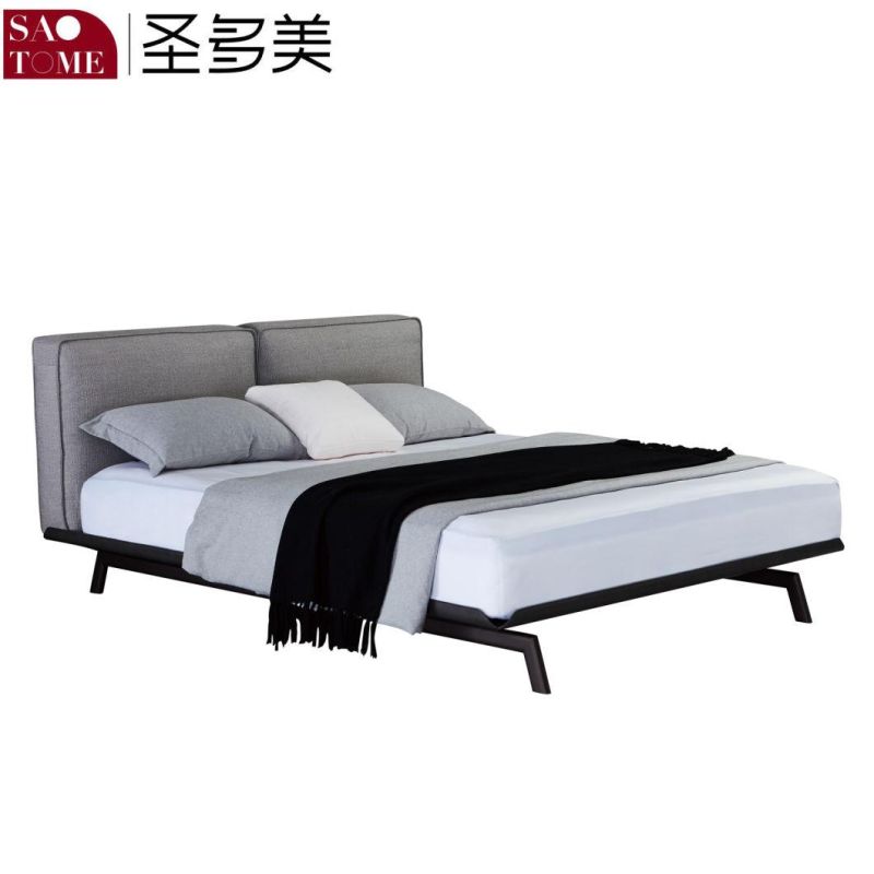 Grey Customized Modern Wooden Home Furniture Adult Bed