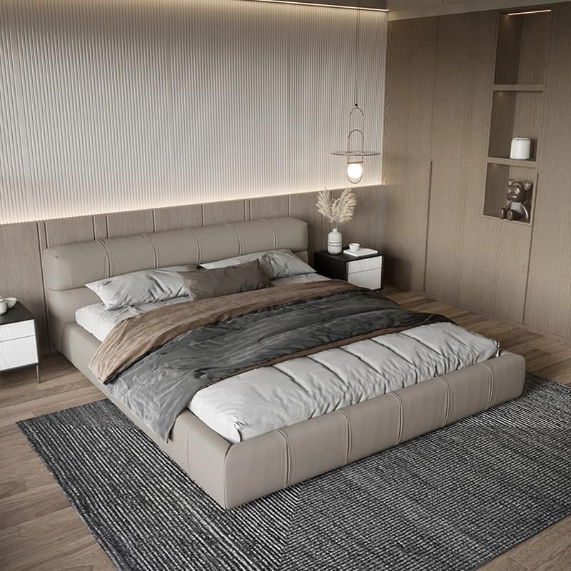 2500*2110*1050 mm 1.5 M Width Leather Gracious Bed Frame