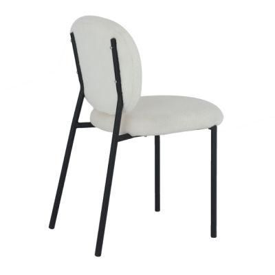 Dining Restaurant Home Modern Chair Fabric Dining Chair with Iron Legs