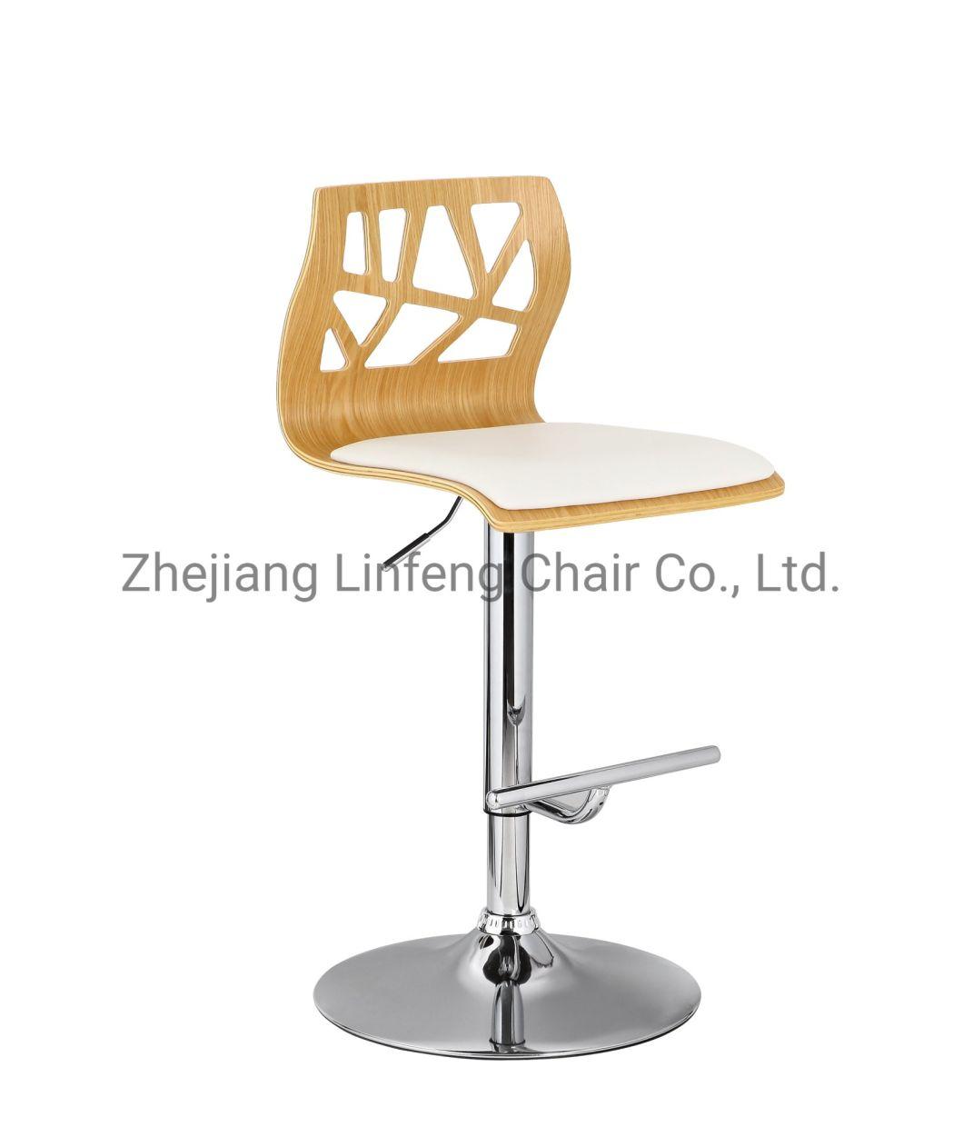 Modern Restaurant Simple Design Bent Plywood Bar Stool High Chair